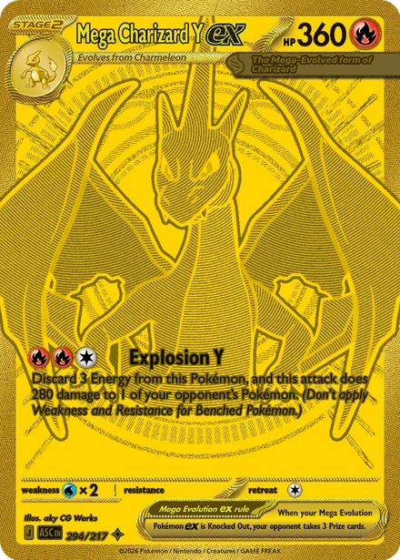 Mega Charizard Y ex, Ascended Heroes, PSA 9
